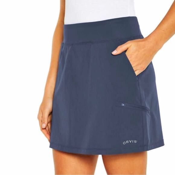 ORVIS Dusty Blue Polyester‎ Active Fishing Outdoor Hiking Skort Size XL - Picture 1 of 15